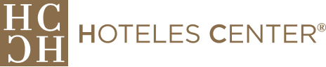 Logo de Hoteles Center con las letras "HC" estilizadas a la izquierda.