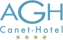 Logotipo con las iniciales "AGH" y texto "Consult Hotels Resort".