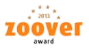 Zoover Award 2013 logo with stars.