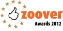 "Zoover Awards 2012 logo with thumbs up and stars."