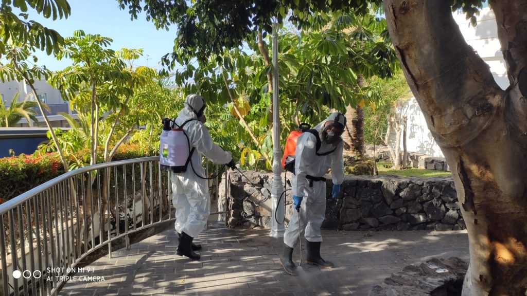 Disinfecting our Hotels in Tenerife