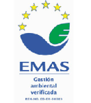 Logo de EMAS: Gestión ambiental verificada con estrellas europeas.