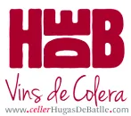 Logo de "Hugas de Batlle", texto: "Vins de Colera", web: "cellerhugasdebatlle.com".