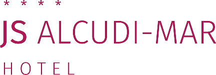 Texto: "JS Alcudi-Mar Hotel", con cinco estrellas arriba.