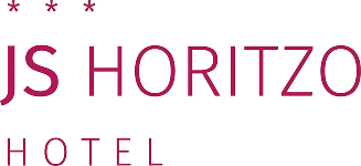 Texto del logo: "JS HORITZO HOTEL" con tres estrellas arriba.