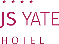 Cuatro estrellas rojas sobre texto: "US YATE HOTEL".