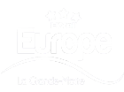 Logo blanc avec le mot "Europe" et un design de pont en dessous.