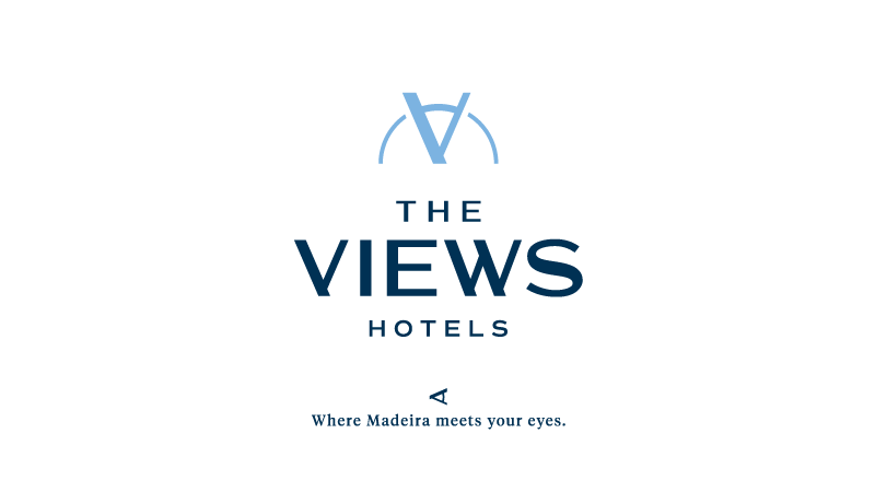 Logo for "The Views Hotels" with the tagline "Where Madeira meets your eyes."