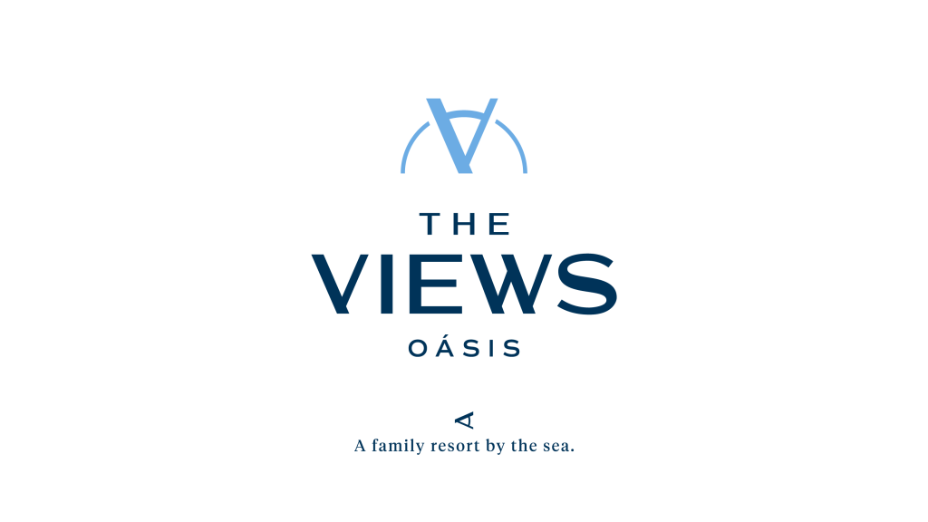The Views Oasis logo with "A family resort by the sea" tagline.