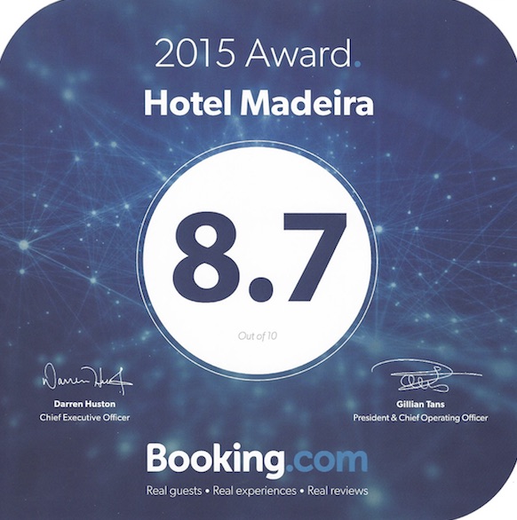 2015 Hotel Madeira Award with a score of 8.7 from Booking.com.