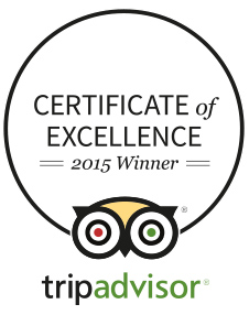 Tripadvisor 2015 Certificate of Excellence Winner logo.