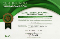 Environmental quality certificate from Câmara Municipal do Funchal.