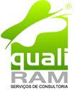 Green and white logo with the text "qualiram Consultoria".
