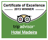 TripAdvisor Certificate of Excellence 2013 Winner, Hotel Madeira.