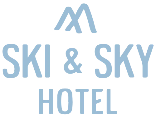 Logo of Ski & Sky Hotel with stylized mountain design.