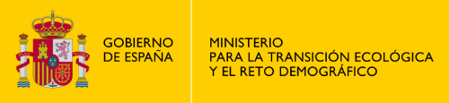 Escudo de Espa&ntilde;a y texto del Ministerio para la Transici&oacute;n Ecol&oacute;gica.