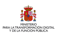 Escudo de Espa&ntilde;a y texto del Ministerio para la Transformaci&oacute;n Digital.