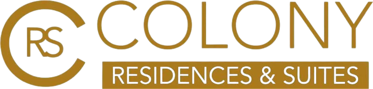 Logo con texto: "Colony Residences & Suites".