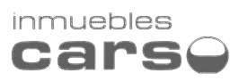 Inmuebles Carso: logotipo en blanco y negro con dise&ntilde;o minimalista.