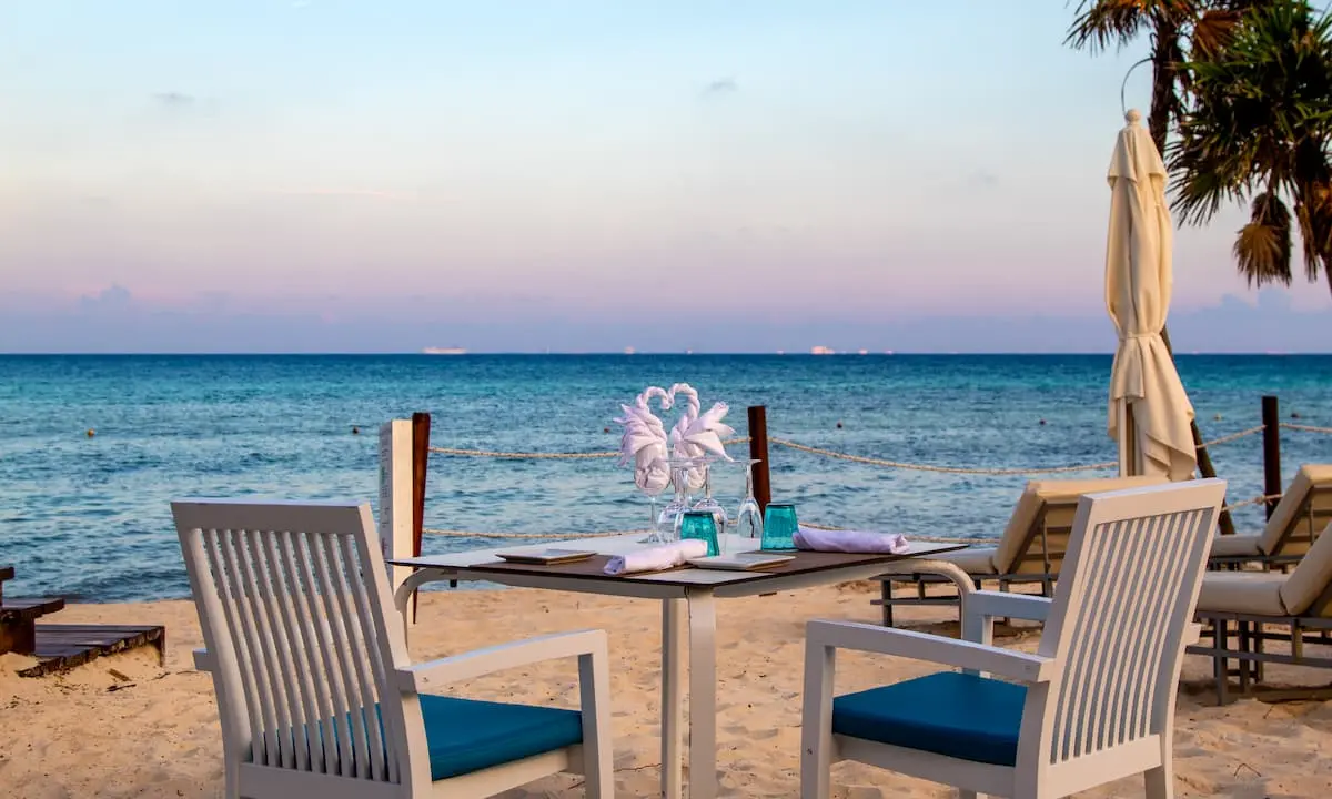 Enjoy a meal on the beach