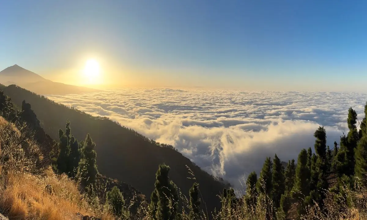 Sonnenuntergang mit dem Teide über dem Wolkenmeer