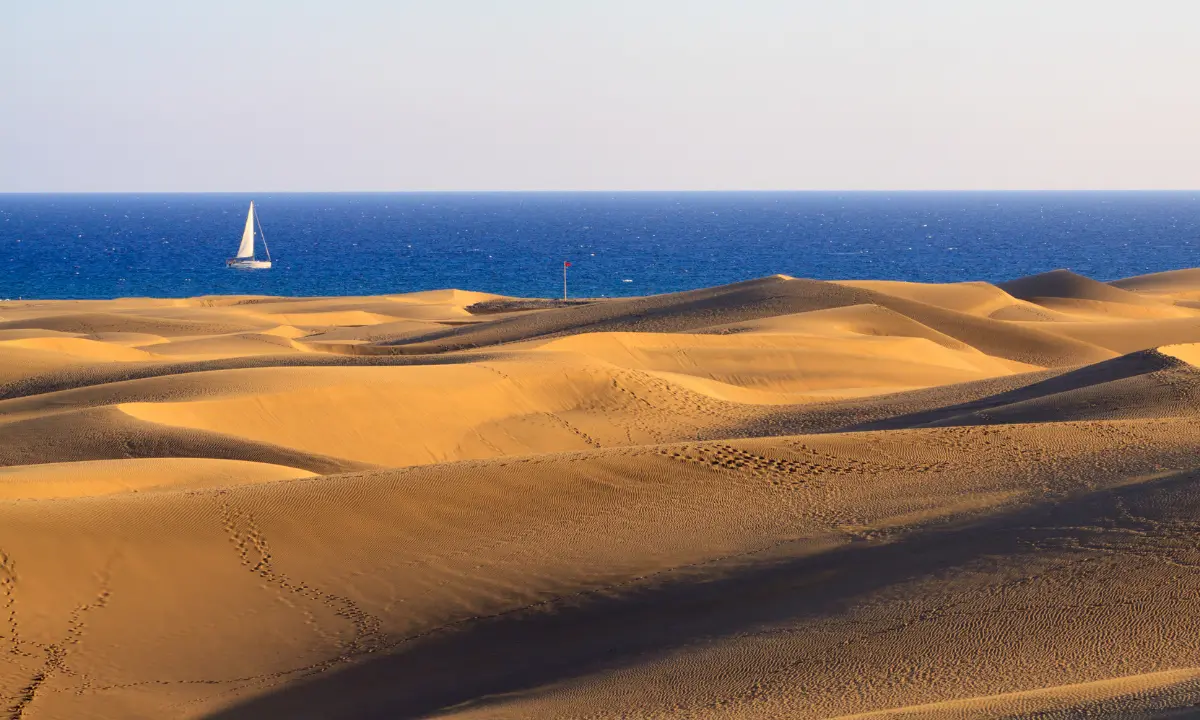 Maspalomas Dunes at sunset