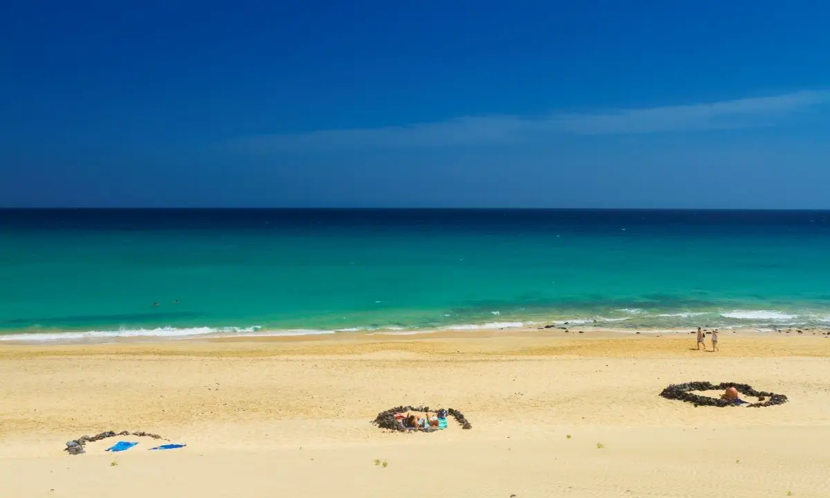 Esquinzo Butihondo Beach, with golden sand and turquoise waters, Fuerteventura