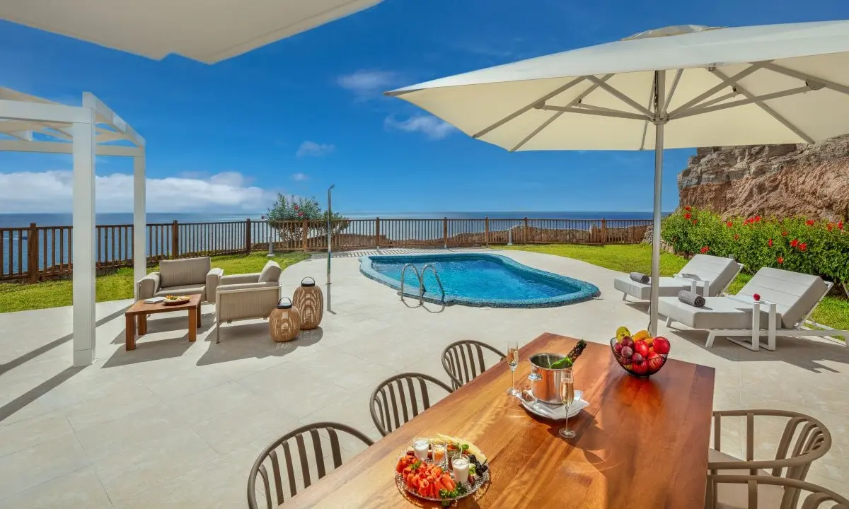 Terrace with private pool of a luxury suite in Gran Canaria, the Royal Suite at Princess Taurito