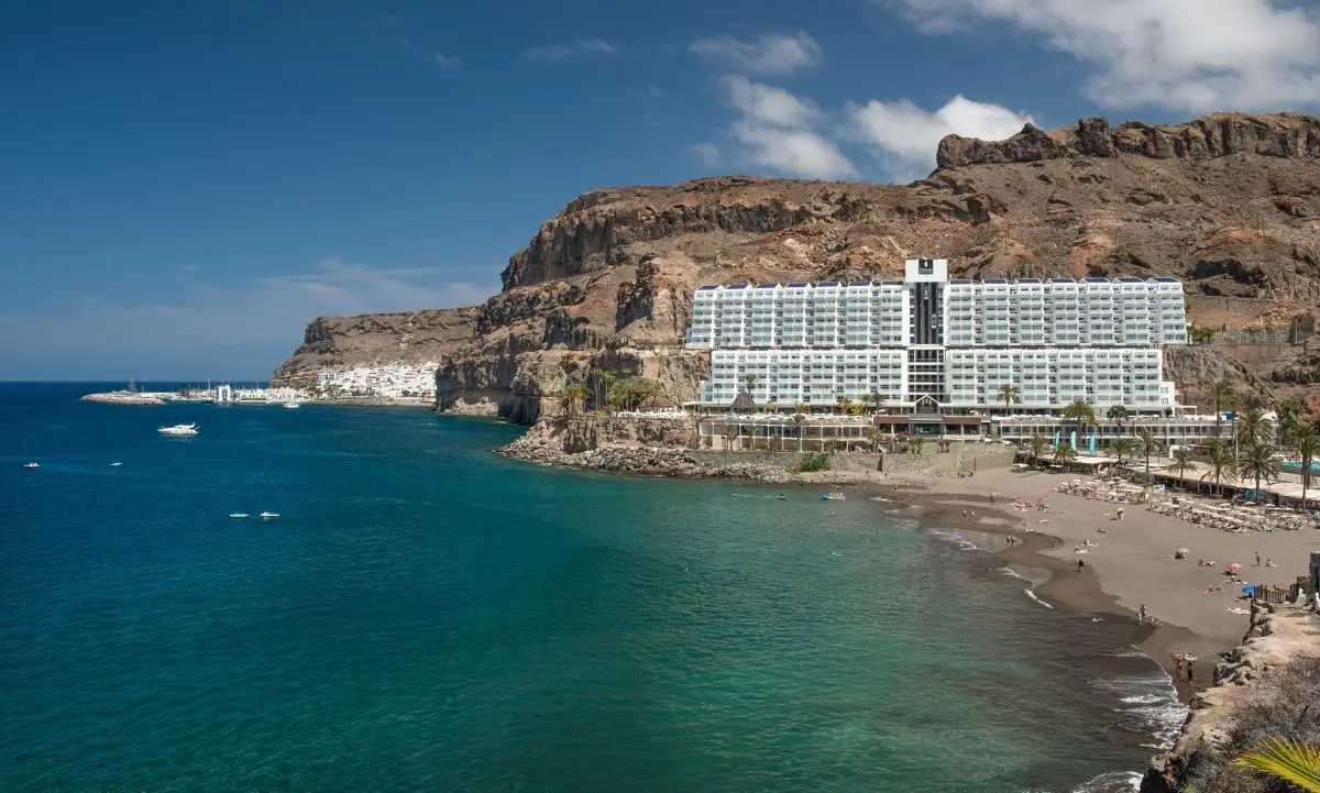 Views of the Princess Taurito Hotel, located on the seafront of Taurito Beach and the southwest coast stretching towards Puerto de Mogán