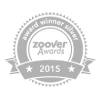 Sello &ldquo;Zoover Awards 2015&rdquo; con texto &ldquo;Winner&rdquo; y &ldquo;Zoover&rdquo;.