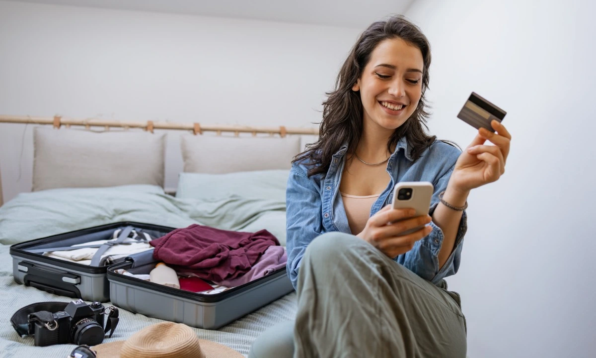 Woman buying online