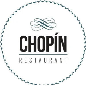 Sello &ldquo;CHOP&Iacute;N RESTAURANT&rdquo; con un icono de infinito.