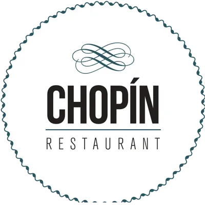 Sello &ldquo;CHOP&Iacute;N RESTAURANT&rdquo; con un icono de infinito.