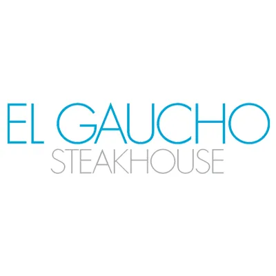 Logo &ldquo;El Gaucho Steakhouse&rdquo; en azul y gris