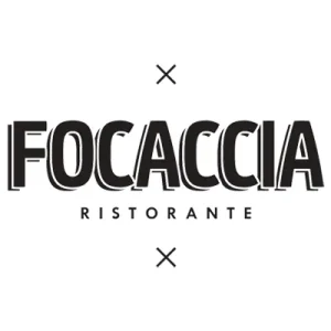 Logo &ldquo;FOCACCIA&rdquo; con el texto &ldquo;RISTORANTE&rdquo; y una X arriba y abajo