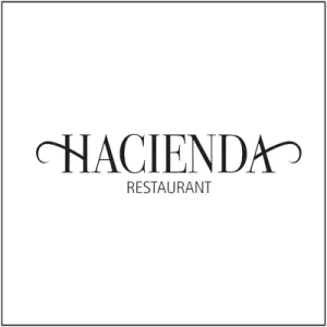 Logotipo de &ldquo;Hacienda&rdquo; con la palabra &ldquo;Restaurant&rdquo; debajo