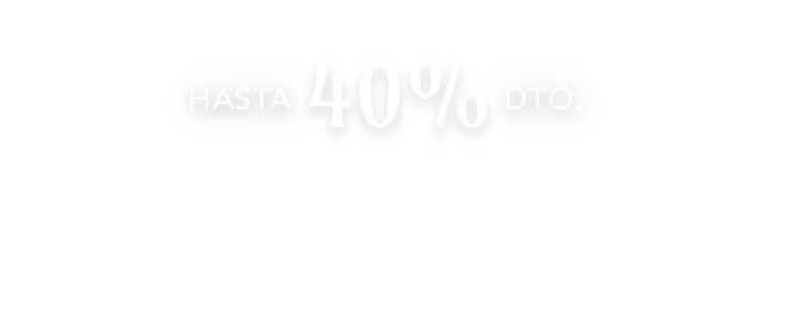Hasta 40% dto. en letrero con fondo negro y texto blanco