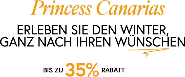 Imagen con el texto &ldquo;Princess Canarias&rdquo; y &ldquo;35%&rdquo; sobre fondo negro.