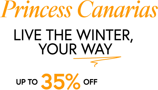 Logotipo &ldquo;Princess Canaria&rdquo; con porcentaje 35% y gr&aacute;fico ascendente.