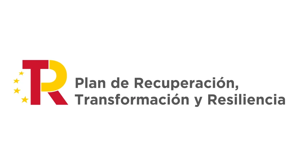 Logo con el texto &ldquo;Plan de Recuperaci&oacute;n, Transformaci&oacute;n y Resiliencia&rdquo;