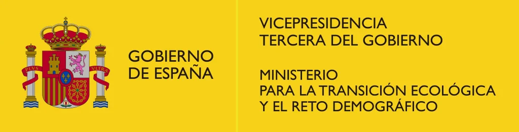 Escudo de Espa&ntilde;a y texto: Vicepresidencia, Tercera del Gobierno, Ministerio para la Transici&oacute;n Ecol&oacute;gica