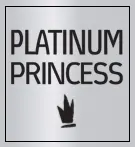 Logotipo &ldquo;PLATINUM PRINCESS&rdquo; en un recuadro negro y blanco.