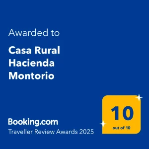 Premio a Casa Rural Hacienda Montorio, Booking.com Traveller Review Awards 2025, 10 de 10.