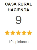 "Casa Rural Hacienda, valoraci&oacute;n 9 de 10; 5 estrellas, 19 opiniones."