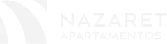Logo de Nazaret Hoteles Apartments en blanco con fondo transparente.