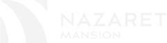 Logo de Nazaret Hoteles Mansion en blanco con fondo transparente.