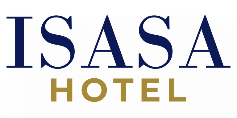 Logo del Hotel Isasa con las palabras "ISASA HOTEL".