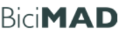 Logo de BiciMAD en letras oscuras sobre fondo blanco.