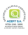Certificaci&oacute;n de calidad ACERT S.A., NTSH 006: 2009, acreditado ONAC.
