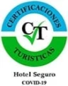 Sello de "Certificaciones Tur&iacute;sticas" para hotel seguro COVID-19.